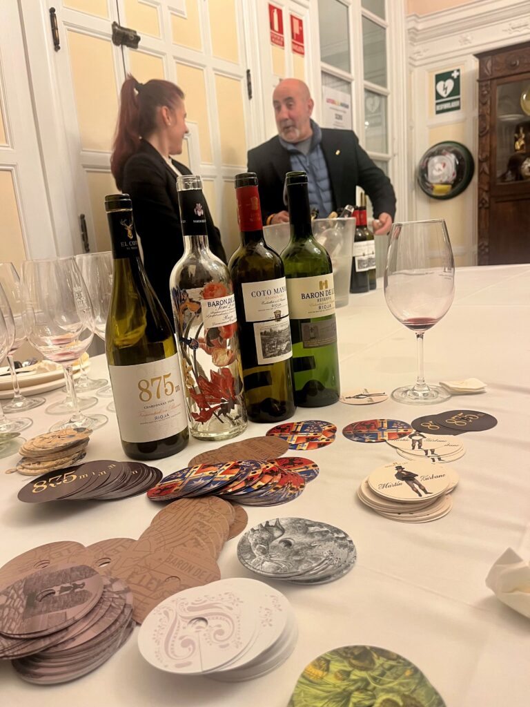 Los cuatro vinos que Barón de Ley presentó al final del acto.