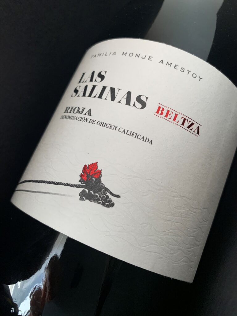 Etiqueta de La Salinas Beltza, impresa por Gráficos de Oyón