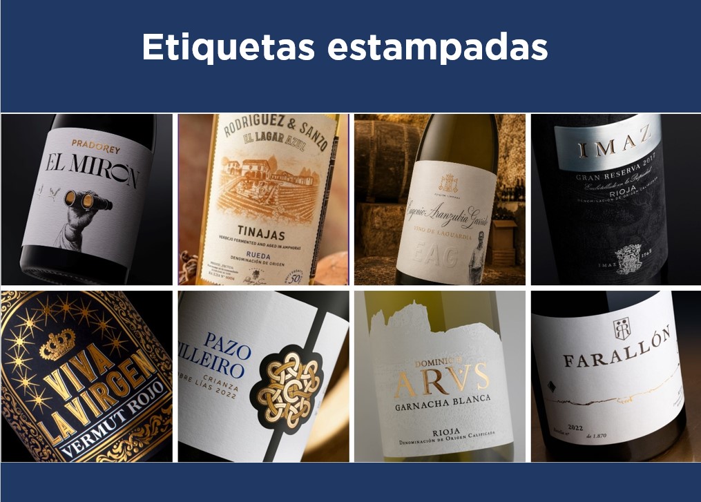 Etiquetas con estampación impresas por Gráficos de Oyón